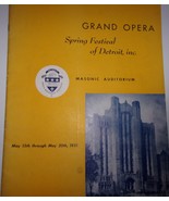 Vintage Grand Opera Spring Festival Of Detroit Inc Program May 1951 - $6.84 CAD