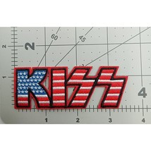 Embroidered Patch KISS with American Flag - $8.59