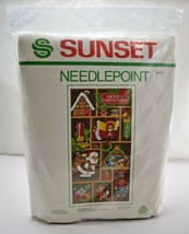 Sunset Christmas-Santa-Angel-Nativity Yuletide Treasures Needlepoint Kit 1981 - $36.05