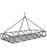 LARGE WROUGHT IRON POT &amp; PAN SCROLL RACK ~ Hanging Holder with 8 Forged ... - £110.14 GBP