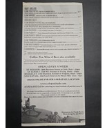 Menu Only Cafe Gratitude San Francisco California USA Collectible  - £7.40 GBP