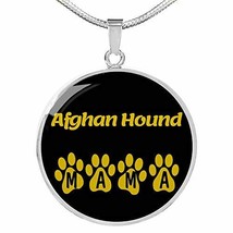 Afghan Hound Mama Circle Necklace Engraved Stainless Steel 18-22&quot; Dog Owner Love - $59.35