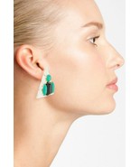 GUINEVERE Balin FASHION 80&#39;s Inspired TRIANGLE Earrings BLACK Turquoise ... - £52.08 GBP