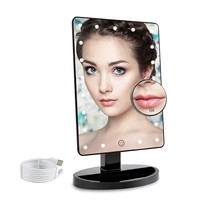 Cosmirror Lighted Makeup Vanity Mirror With 10X Magnifying Mirror, 21 Led, Black - £31.63 GBP