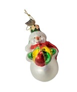 Thomas Pacconi Museum Series Christmas Snowman Beach Ball Blown Glass Or... - £10.19 GBP