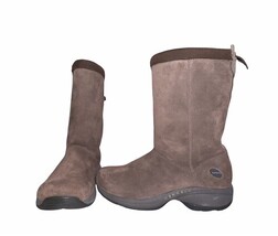 Merrell Brown Suede Winter Boots Sz 6 Womens Pull On Sherpa Lined Snow M... - $17.83 CAD