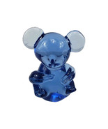 Vintage Hand Blown Blue Teddy Koala Bear Art Glass Paperweight Figurine - $129.89 MXN