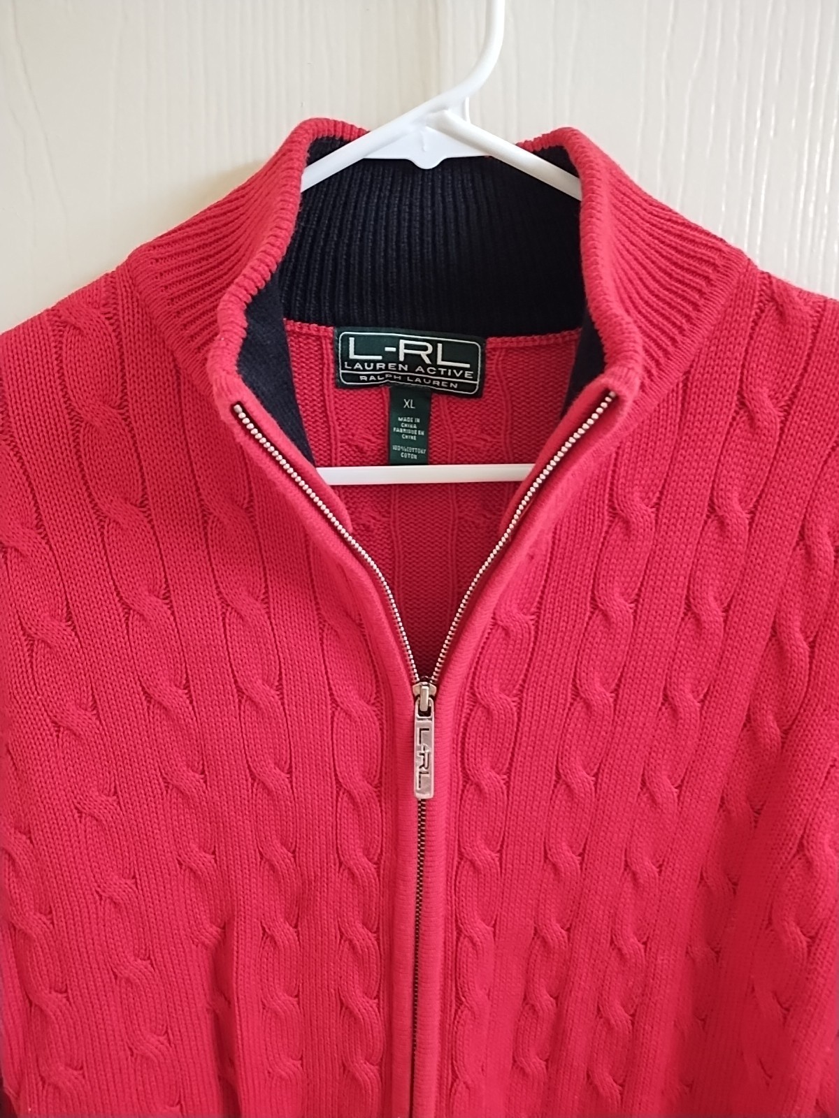 Lauren Active Ralph Women’s Full Zip  Sweater M  Red Long Sleeve Mock Ne... - $20.25