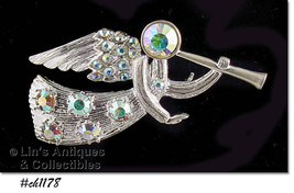 Eisenberg Ice Signed Angel Pin Silver Tone with Rhinestones (#CH1178) - £38.23 GBP