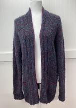 Tey-Art Alpaca Wool Blend Cardigan Sz Medium Hand-Made Sweater Peru Fuzz... - $111.99