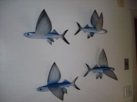 ONE 15&quot; Flying Fish Half Mount Replica 2 Wings Up Right Facing-Quick Production - £58.58 GBP