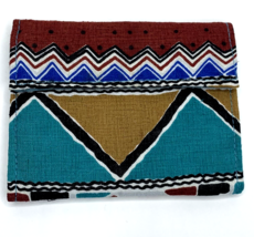 Vintage 80s Wallet Aztec Southwestern Tribal Primitive Accessory Street Fabric - £15.55 GBP