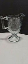 Jeanette ~ Clear Glass Footed Creamer Pitcher with Baltimore Pear Design - £7.66 GBP