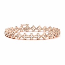 ANGARA Diamond Clover Stackable Bracelet for Women, Girl in 14K Solid Gold - £790.13 GBP