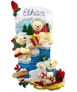 Bucilla Felt Stocking Applique Kit 18&quot; Long-Polar Bear Buddies - $49.70 CAD