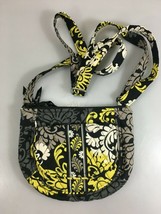 Vera Bradley Baroque Yellow Gray Black Cotton Crossbody Shoulder Bag Organizer - £21.95 GBP