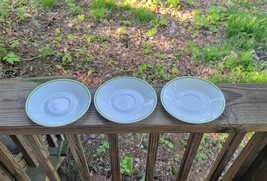 3 Pyrex/Corelle Saucers with Green Stripe - £8.30 GBP