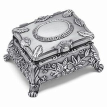 Pewter-Tone Finish Floral Jewelry Box - £28.02 GBP