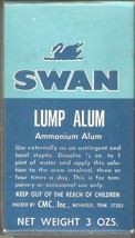 Vintage SWAN LUMP ALUM 023 &amp; Cardboard Box 1960s 3oz 1/2 full CMC Inc. N... - £14.50 GBP