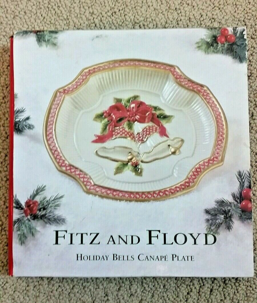 FITZ & FLOYD Essentials HOLIDAY BELLS Canape Plate NEW IN BOX Retired - $16.99