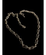 Retired Premier Designs Stamped Silver Plated 18” Chain Link Chunky Heavy - £17.79 GBP