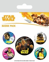Star Wars Official Pin Backed Badge Pack Han Solo Movie - £5.86 GBP