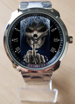 Skull Grim Reaper Middle Finger Unique Wrist Watch Sporty - £27.42 GBP