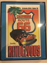 California Route 66 Poster Rendezvous 1994 San Bernardino CA VINTAGE FRAMED - $98.96