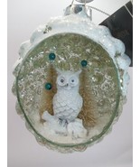 Robert Stanley Retro 5&quot; Pincone Diorama Owl Snowy Trees Aspen Cove - £19.66 GBP