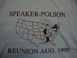 Vintage Speaker-Polson Reunion Aug. 1990 Blue T Shirt Size S - £9.48 GBP