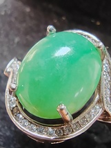 Icy Ice Green 100% Natural Burma Jadeite Jade Ring # Type A Jadeite # - £781.56 GBP