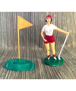 Lady Golfer Cake Topper w Golf Club + Hole # 4 w Flag - $9.43 CAD