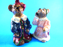 Bearware Pottery Couple Salt &amp; Pepper Shakers 4&quot; Teddy Bears 1998 - £7.05 GBP