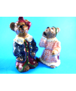 Bearware Pottery Couple Salt &amp; Pepper Shakers 4&quot; Teddy Bears 1998 - £6.86 GBP