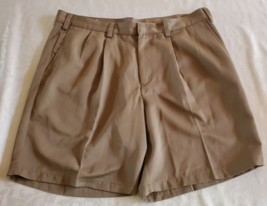 Dockers Brown Golf Shorts Mens Size 38 Microfiber Polyester Double Pleat... - $16.82