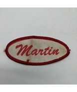 Vintage Martin Red Embroidered On White Employee Patch Car Repair Shop  - £28.48 GBP