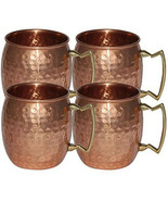 Copper Original Moscow Mule Mug, 18-ounce Solid Copper Hammered Mug Set ... - £29.70 GBP