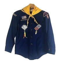 Vintage 1950s BSA Cub Scouts Shirt Boys Navy Blue Long Sleeve Bandana - £25.53 GBP