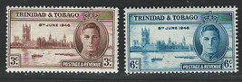 British Trinidad &amp; Tobago 1945-46 Very Fine Mnh Stamps Scott # 62-63 Peace Issue - £0.87 GBP