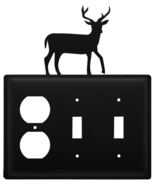 Village Wrought Iron Deer Outlet Double Switch Cover - £21.19 GBP