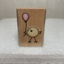J121 Balloon Chick Rubber Stamp Stampendous 2000 1.5&quot; x 1-1/8&quot; WM Cartoo... - $9.89