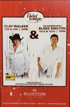 Lot of 2 Clay Walker/Blake Shelton at Silverton Casino Las Vegas Ad/Flyers - $2.95