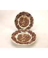 Set of 2 Booths #8205 Porcelain Saucers, &quot;British Scenery&quot; Brown Farm Ar... - $20.03 CAD