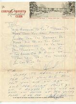 Cornell Heights Residential Club Stationery Map Letter Cornell Ithaca NY  - $47.52