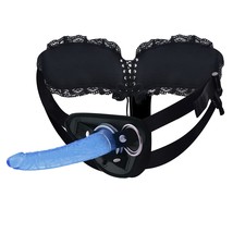 Harness Strap-On Dildo, 7.87&quot; Blue Dildos Anal Plug With Strong Suction Cup Sex  - £25.49 GBP