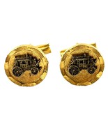 Vintage Wells Fargo &amp; Co Stagecoach US Mail Carrier Cufflinks - $16.42 CAD