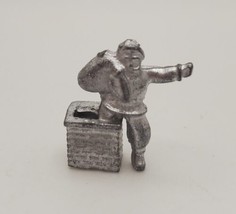 Tiny Santa With Presents Near Chimney Dollhouse Miniature 5/8&quot; Unfinished Metal - £10.09 GBP