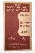 Original Vintage SOCIAL SECURITY CARD Tri-Fold Brochure 1953 - £4.79 GBP