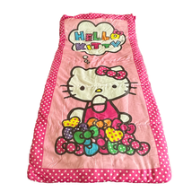 Hello Kitty Sanrio Sleeping Bag 54 X 28 Pink Polka Dot Trim 2014 Sleepover Camp - £13.21 GBP