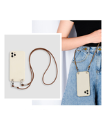 Crossbody Long Cord Leather Strap Case For iPhone 11 12 13 14 15 16 Pro ... - $29.00